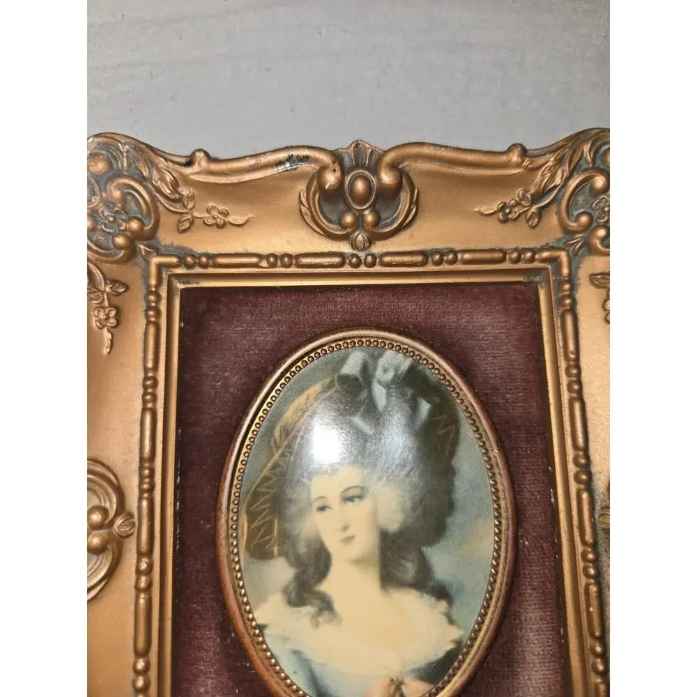 Vintage Cameo Creation Lady Sheffield Thomas Gainsborough Framed Mini Portrait